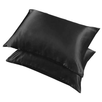 2 Pack Satin Pillowcases Luxury Soft Cushion Covers Bedroom Home Decor - Silver.