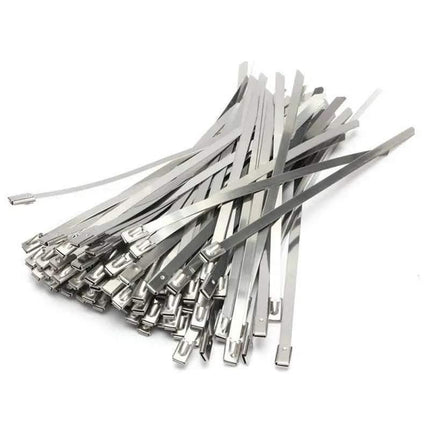 100x Stainless Steel Cable Ties SS304 Marine Grade Zip Strap Locking Wrap 100-800mm - 4.6*100mm.