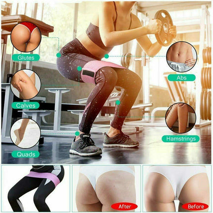8x64CM Resistance Booty Bands Hip Circle Loop Bands Gym Home Exercise Women - Grey.