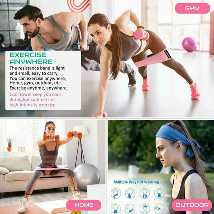 8x64CM Resistance Booty Bands Hip Circle Loop Bands Gym Home Exercise Women - Grey.