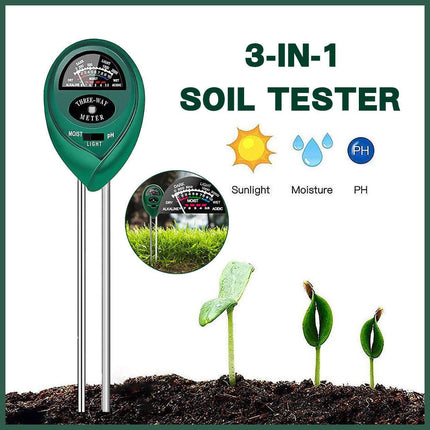 3 In 1 Soil Ph Tester Water Moisture Test Meter Kit For Garden Plant Testing Au.