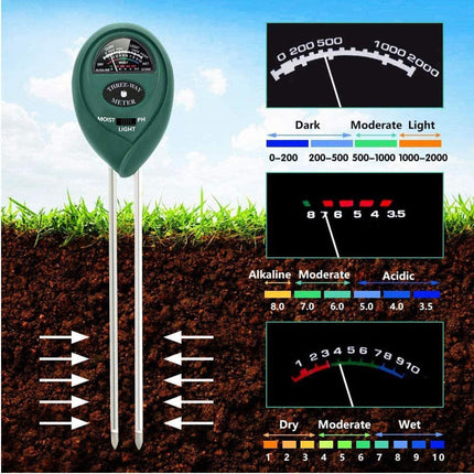 3 In 1 Soil Ph Tester Water Moisture Test Meter Kit For Garden Plant Testing Au.