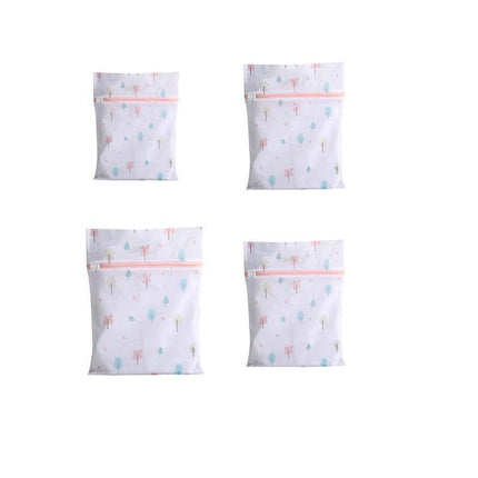 4Pcs Cute Delicates Wash Bag Laundry Lingerie Bra Washing Pack Set Clothes Case - Blue.