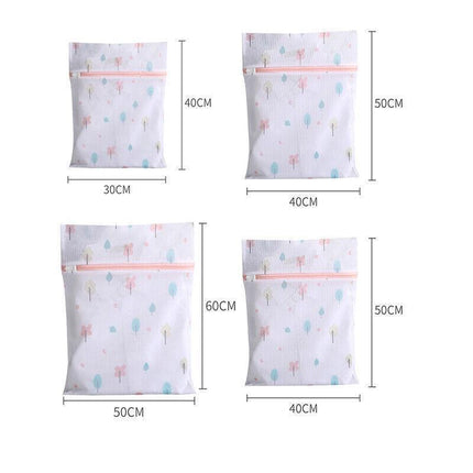 4Pcs Cute Delicates Wash Bag Laundry Lingerie Bra Washing Pack Set Clothes Case - Blue.