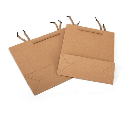 50X Kraft Paper Bags Gift Shopping Carry Craft Brown Bag With Handles - 50PCS  25*20*9CM.