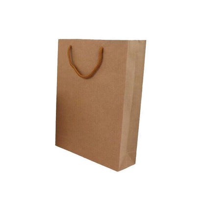 50X Kraft Paper Bags Gift Shopping Carry Craft Brown Bag With Handles - 50PCS  25*20*9CM.