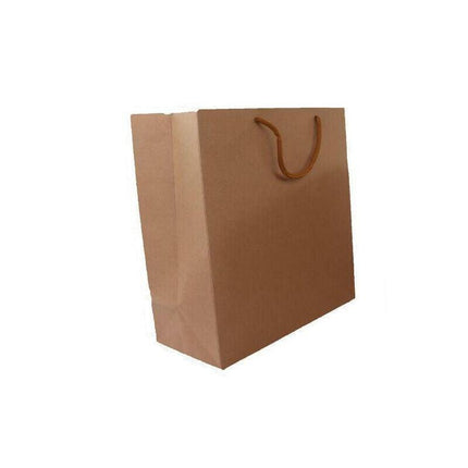 50X Kraft Paper Bags Gift Shopping Carry Craft Brown Bag With Handles - 50PCS  25*20*9CM.