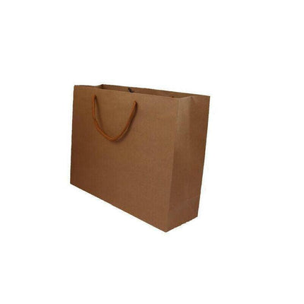 50X Kraft Paper Bags Gift Shopping Carry Craft Brown Bag With Handles - 50PCS  25*20*9CM.