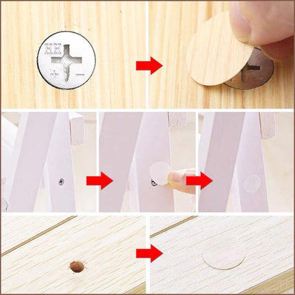 54 X Self Adhesive Decorative Screw Cover Caps Holes Cams Furniture Kitchen 20mm - PC 260.