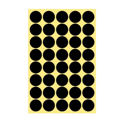 8/13/25/50mm Colour Sticker Dots Adhesive Round Labels Circular Scrapbooking Black - 13mm 132 Dots - 5 Sheets.