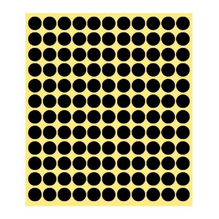 8/13/25/50mm Colour Sticker Dots Adhesive Round Labels Circular Scrapbooking Black - 8mm 260 Dots - 5 Sheets.