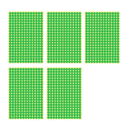 8/13/25/50mm Sticker Dots Adhesive Round Labels Circular Scrapbooking Light Green - 8mm 260 Dots - 5 Sheets.