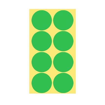 8/13/25/50mm Sticker Dots Adhesive Round Labels Circular Scrapbooking Light Green - 8mm 260 Dots - 5 Sheets.