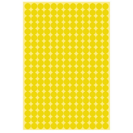 8/13/25/50mm Colour Sticker Dots Adhesive Round Labels Circular Scrapbooking Yellow - 50mm 8 Dots - 5 Sheets.