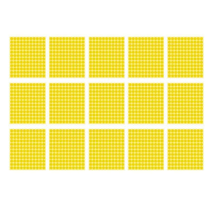 8/13/25/50mm Colour Sticker Dots Adhesive Round Labels Circular Scrapbooking Yellow - 50mm 8 Dots - 5 Sheets.