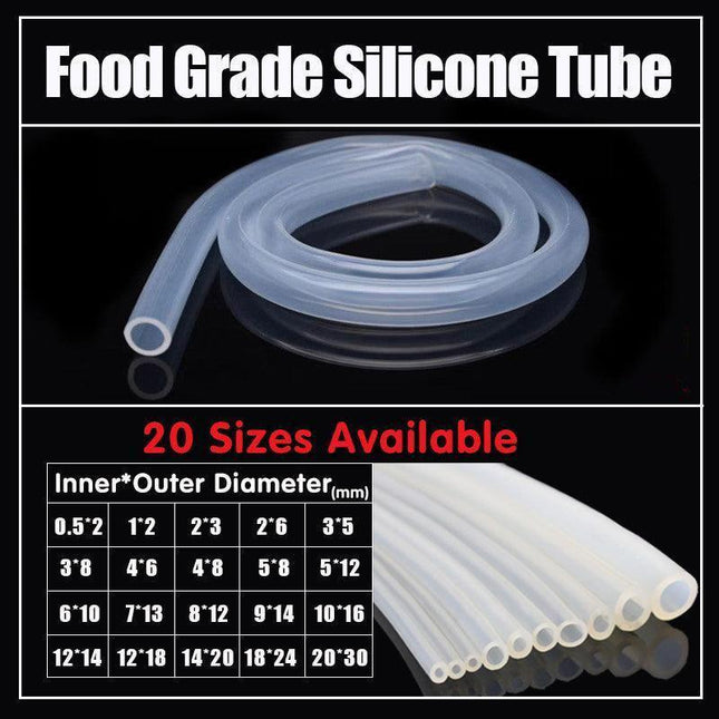 Food Grade Transparent Silicone Rubber Tube Hose Pipe Clear Beer Milk Soft 1M - 4*6mm.
