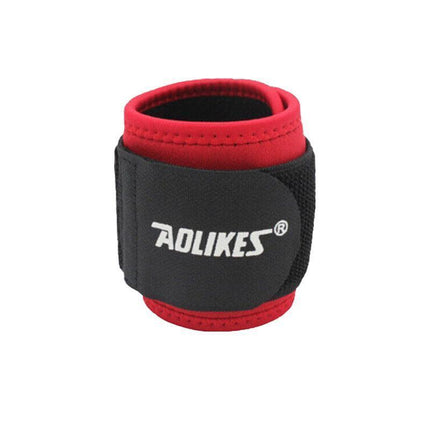 Aolikes Adjustable Sports Gym Wrist Support Brace Wrap Band Wristband Strap Au - Black+Red.