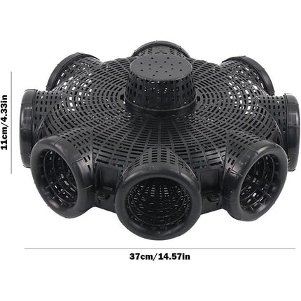 Eight Hole Eel Cage Ground Fish Trap Lobster Fishing Net Foldable Crab Catcher.