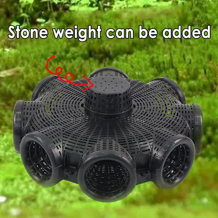 Eight Hole Eel Cage Ground Fish Trap Lobster Fishing Net Foldable Crab Catcher.
