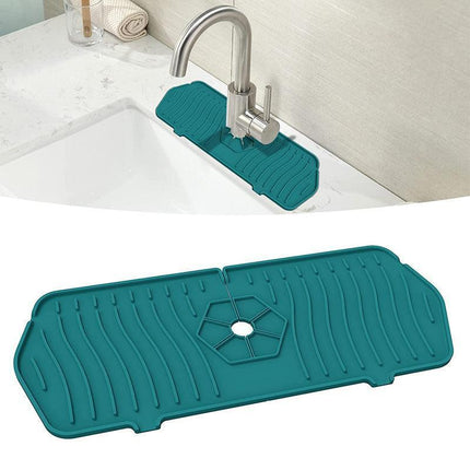 L Size Silicone Faucet Mat Kitchen Protector Faucet Absorbent Mat Sink Splash Guard - Grey.