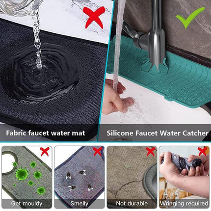 L Size Silicone Faucet Mat Kitchen Protector Faucet Absorbent Mat Sink Splash Guard - Grey.