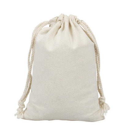 10X Canvas Cotton Drawstring Bags Linen Calico Tote Gift Storage Pouches - 25x35cm.