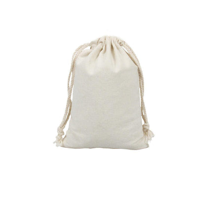 10X Canvas Cotton Drawstring Bags Linen Calico Tote Gift Storage Pouches - 25x35cm.