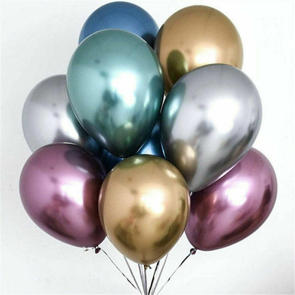 Metallic Latex Balloons 12 Inch Chrome Party Balloons for Birthday Wedding Decoration - Purple 10PCS.