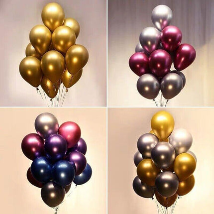 Metallic Latex Balloons 12 Inch Chrome Party Balloons for Birthday Wedding Decoration - Purple 10PCS.