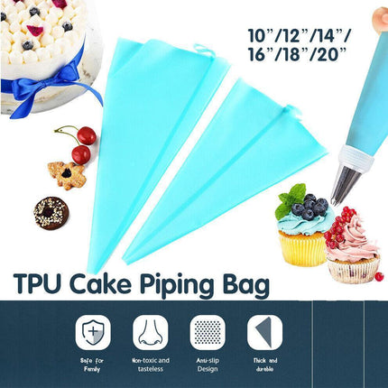 2/4PCS Reusable Silicone Pastry Bag DIY Icing Bags Cream Cake Decorating - 2 PCS(18 inch *2).