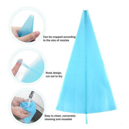 2/4PCS Reusable Silicone Pastry Bag DIY Icing Bags Cream Cake Decorating - 2 PCS(18 inch *2).