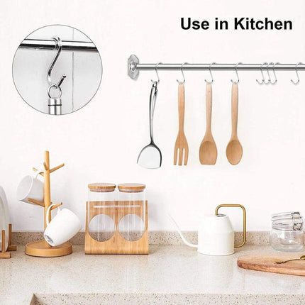 12cm Stainless Steel S Shape Hooks Kitchen Hanger Rack Clothes Hanging Plant Holders - 20PCS.
