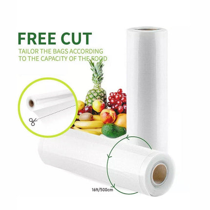 1-10x Commercial Heat-Resistant Vacuum Sealer Rolls for Food Storage - 2 Rolls (22cm x 5m).