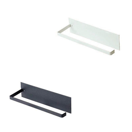 Self-Adhesive Paper Towel Holder Rack for Kitchen Rolls and Wrap Storage - Black x 1 unit.