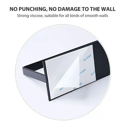 Self-Adhesive Paper Towel Holder Rack for Kitchen Rolls and Wrap Storage - Black x 1 unit.