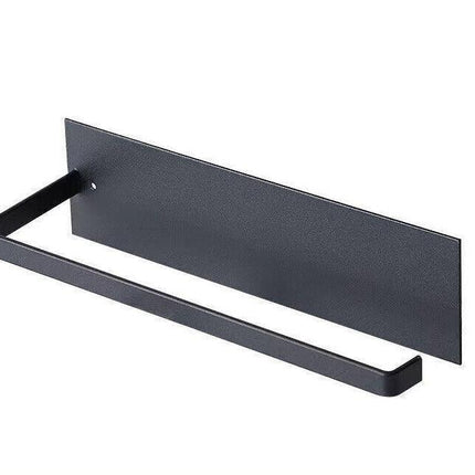 Self-Adhesive Paper Towel Holder Rack for Kitchen Rolls and Wrap Storage - Black x 1 unit.