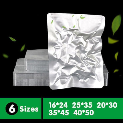 100/200X Aluminum Foil Heat Seal Mylar Food Vacuum Bags 6 Sizes - 25x35cm x 100 PCS.