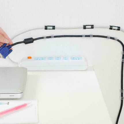 20PCS Cable Clips Management Holder Cord Wire Line Organizer Self-Adhesive M - M Size - Transparent x 20 PCS.