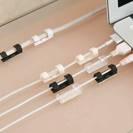 20PCS Cable Clips Management Holder Cord Wire Line Organizer Self-Adhesive M - M Size - Transparent x 20 PCS.