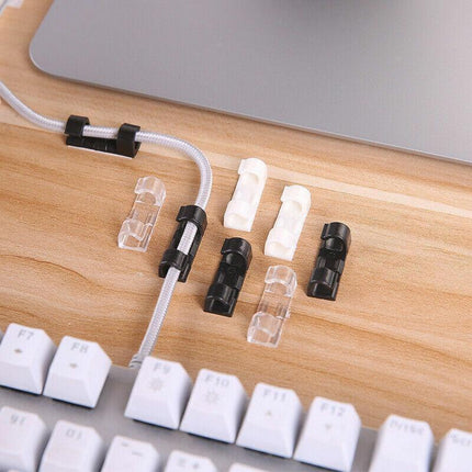 20PCS Cable Clips Management Holder Cord Wire Line Organizer Self-Adhesive M - M Size - White x 20 PCS.