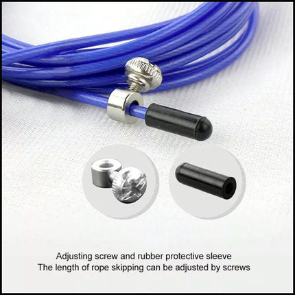 Aolikes Adjustable High Speed Steel Skipping Jump Rope Dual Bearings Gym Boxing - Red.