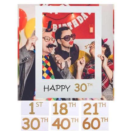 1Th 18Th-60Th Photo Booth Props Picture Frame Wedding Birthday Party Decoration - Happy 50TH.