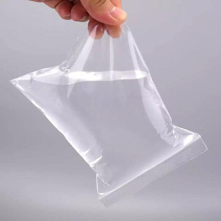 100PCS 100micron Bulk Clear Resealable PE Plastic Zip Bags - 11*16CM.