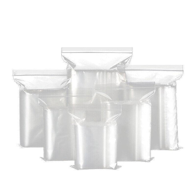 100PCS 100micron Bulk Clear Resealable PE Plastic Zip Bags - 15*20CM.