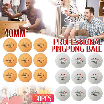 30PCS 3-Star Table Tennis Balls Professional Pingpong Ball Training Ball 40mm - White.
