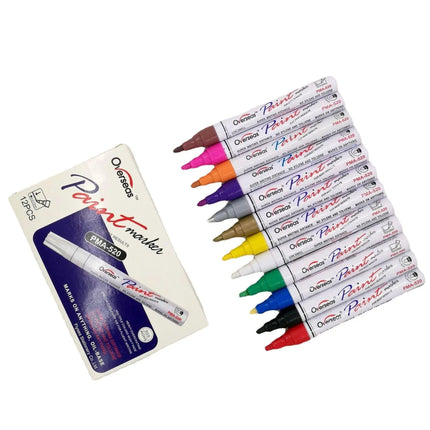 Multicolour Permanent Paint Marker Pens for Tyre Metal Glass Rubber - Red.