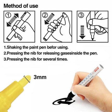 Multicolour Permanent Paint Marker Pens for Tyre Metal Glass Rubber - Red.