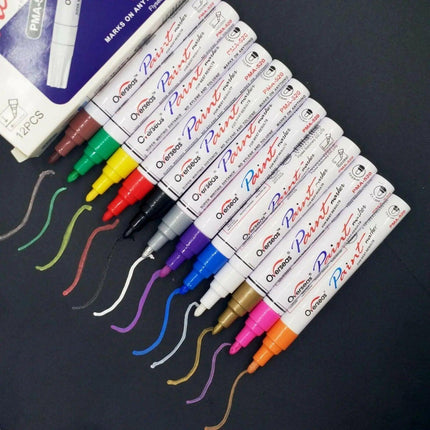 Multicolour Permanent Paint Marker Pens for Tyre Metal Glass Rubber - Red.