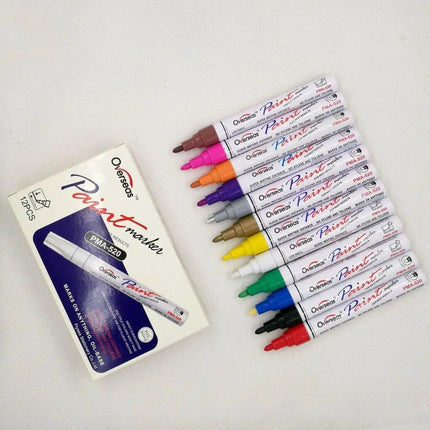 Multicolour Permanent Paint Marker Pens for Tyre Metal Glass Rubber - Red.