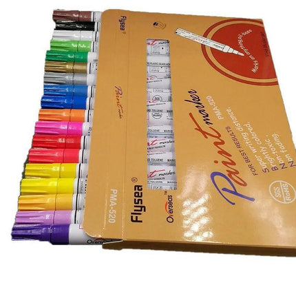Multicolour Permanent Paint Marker Pens for Tyre Metal Glass Rubber - Red.